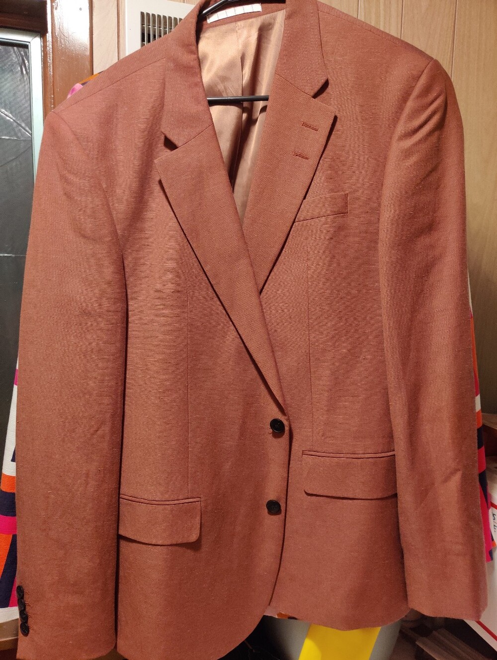 River Island Linen-blend Rusty Brown Blazer 44R